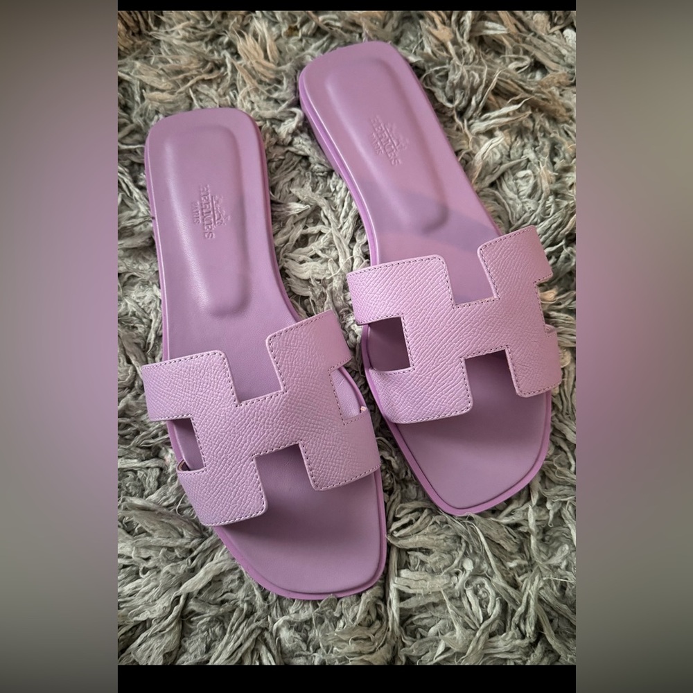 Hermes oran sandal purple